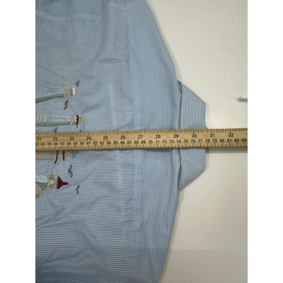 Las Olas Womens Shirt Size Small Stripped Long Sleeve Button Up Beach Theme - Picture 13 of 14